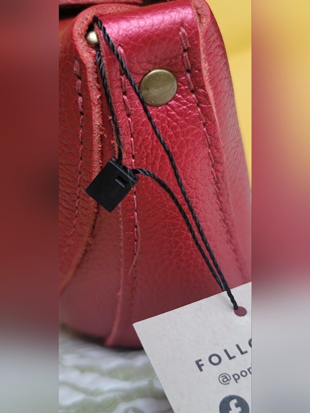 Portland Leather Small Koala Sling Bag in Reba Red. NWT. - Picture 5 of 8